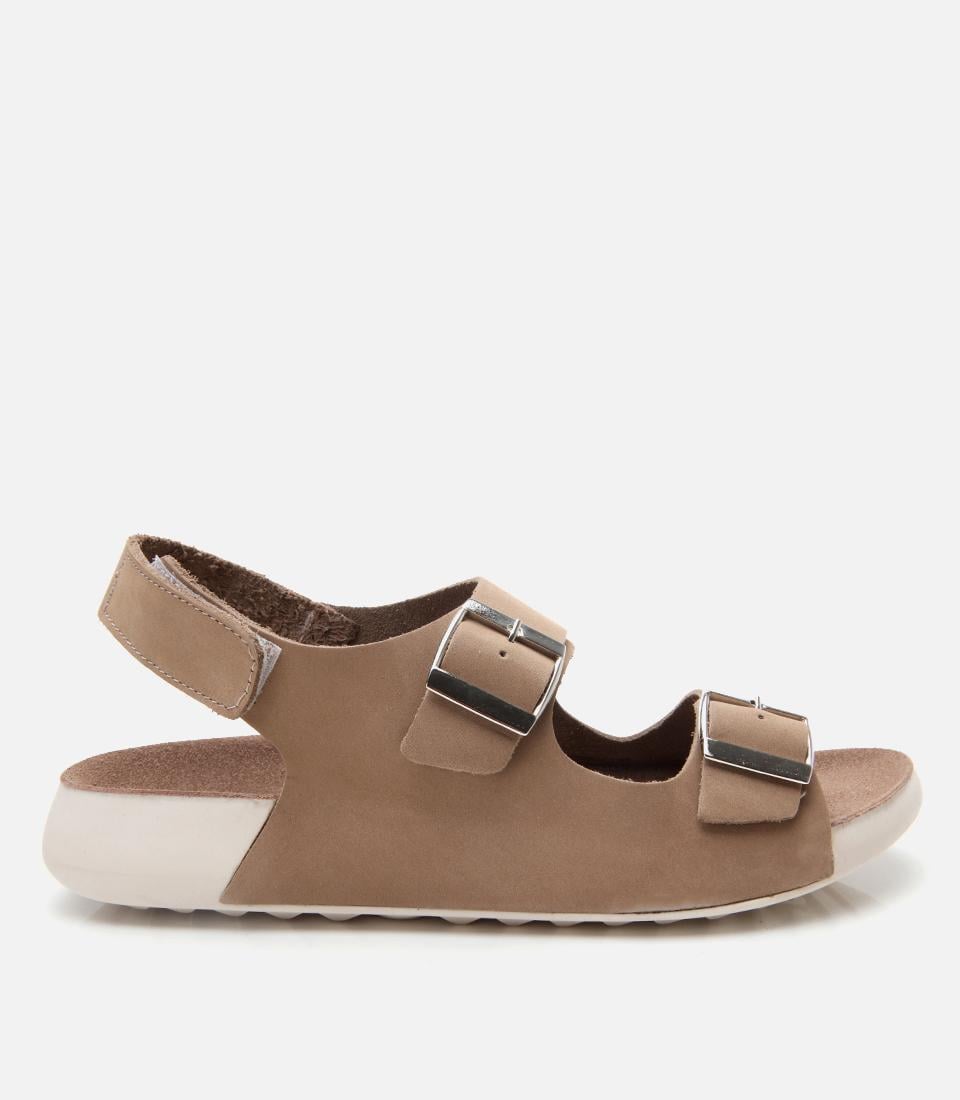  Kadın Nubuk Deri Bej Ayarlanabilir Sandalet