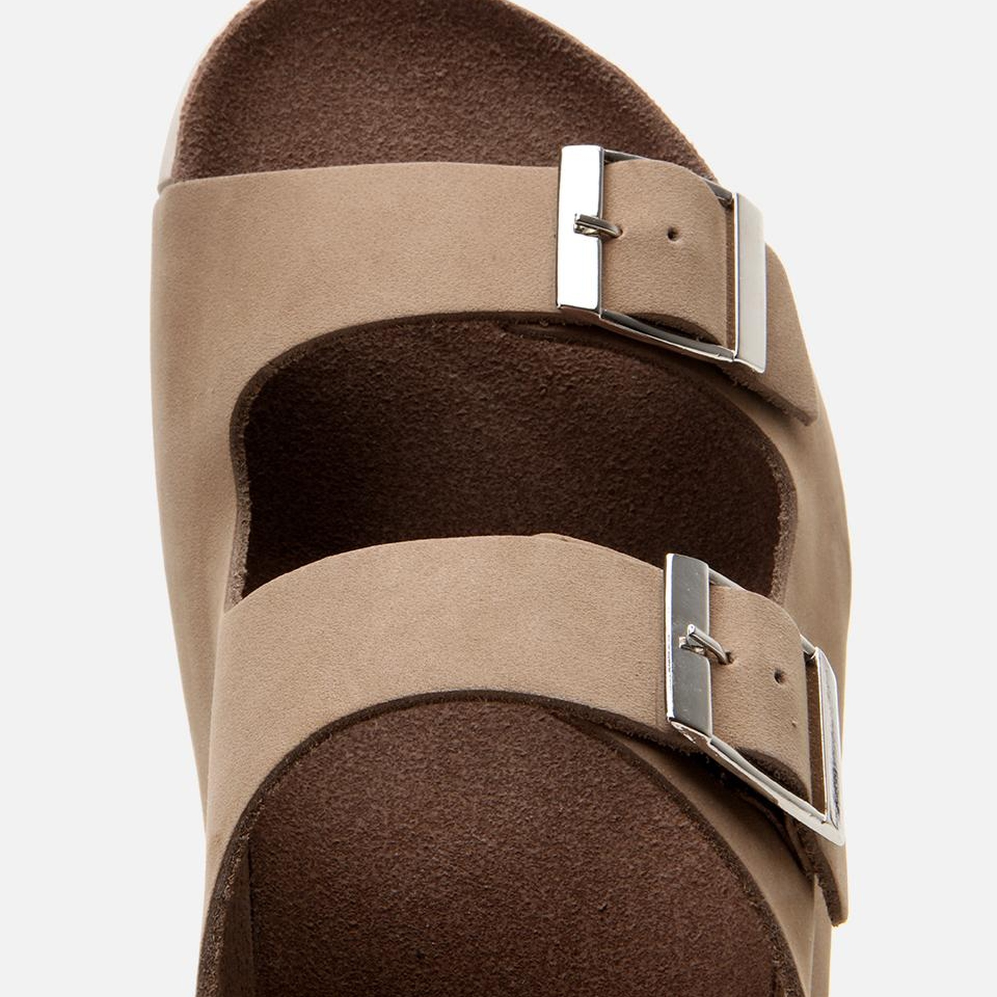 Kadın Nubuk Deri Bej Ayarlanabilir Sandalet