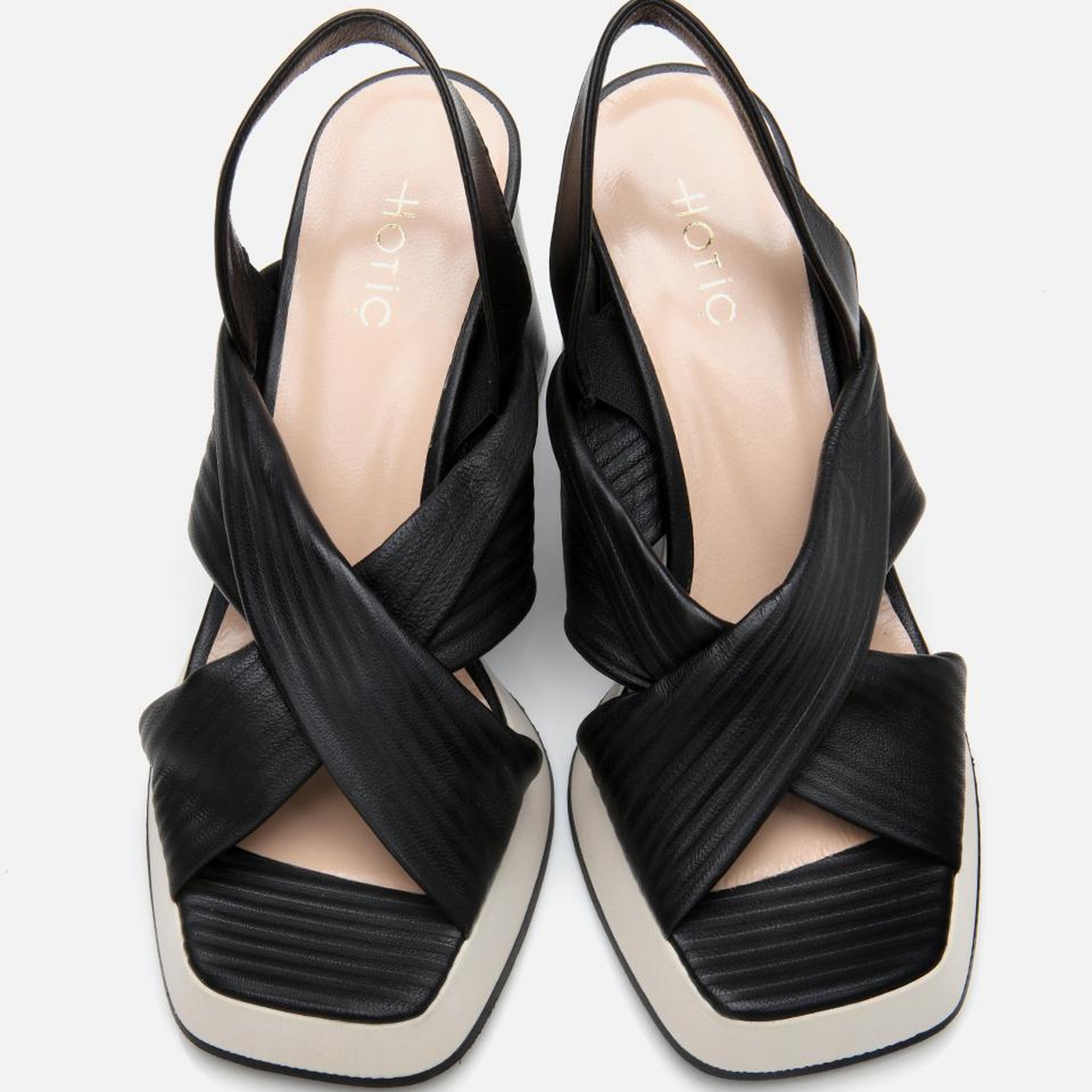 Kadın Deri Siyah Kalın Topuklu Sandalet