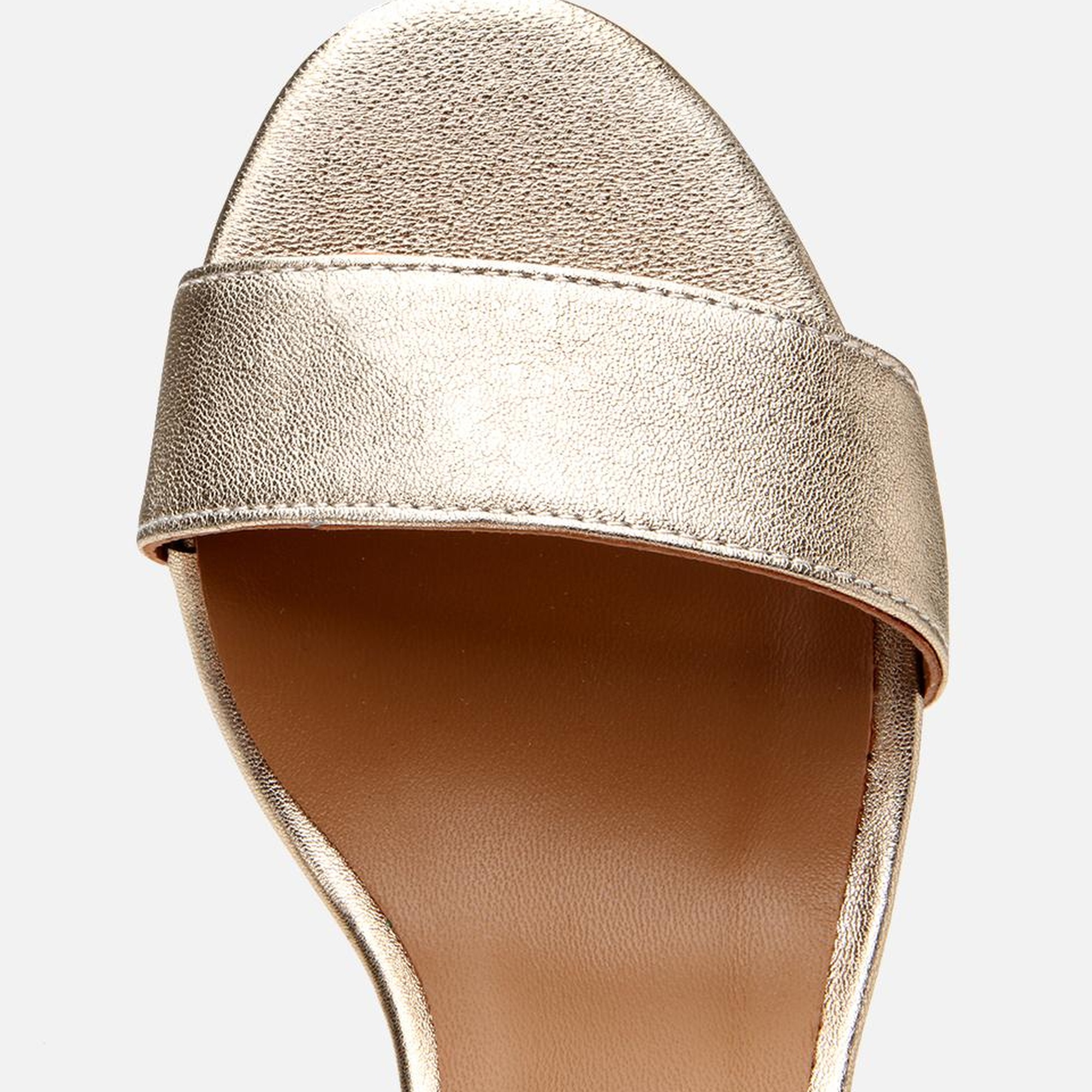 Kadın Deri Gold Kemerli Abiye Topuklu Sandalet