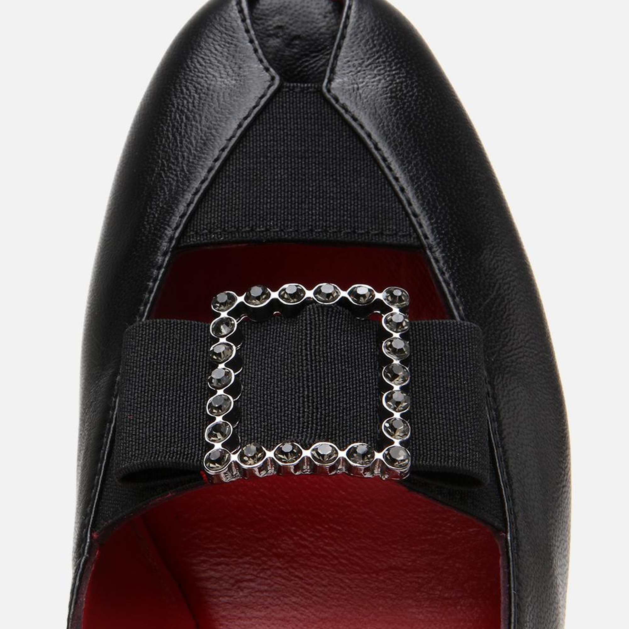 Kadın Deri Siyah Tokalı Esnek Dolgu Topuklu Sandalet