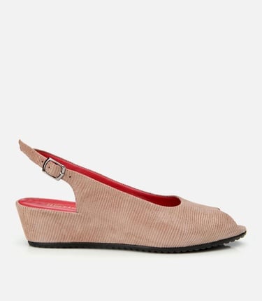  Kadın Deri Vizon Esnek Dolgu Topuklu Sandalet