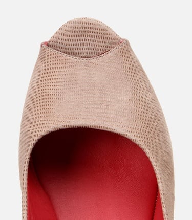  Kadın Deri Vizon Esnek Dolgu Topuklu Sandalet