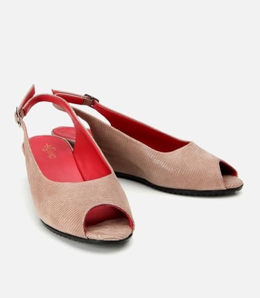  Kadın Deri Vizon Esnek Dolgu Topuklu Sandalet