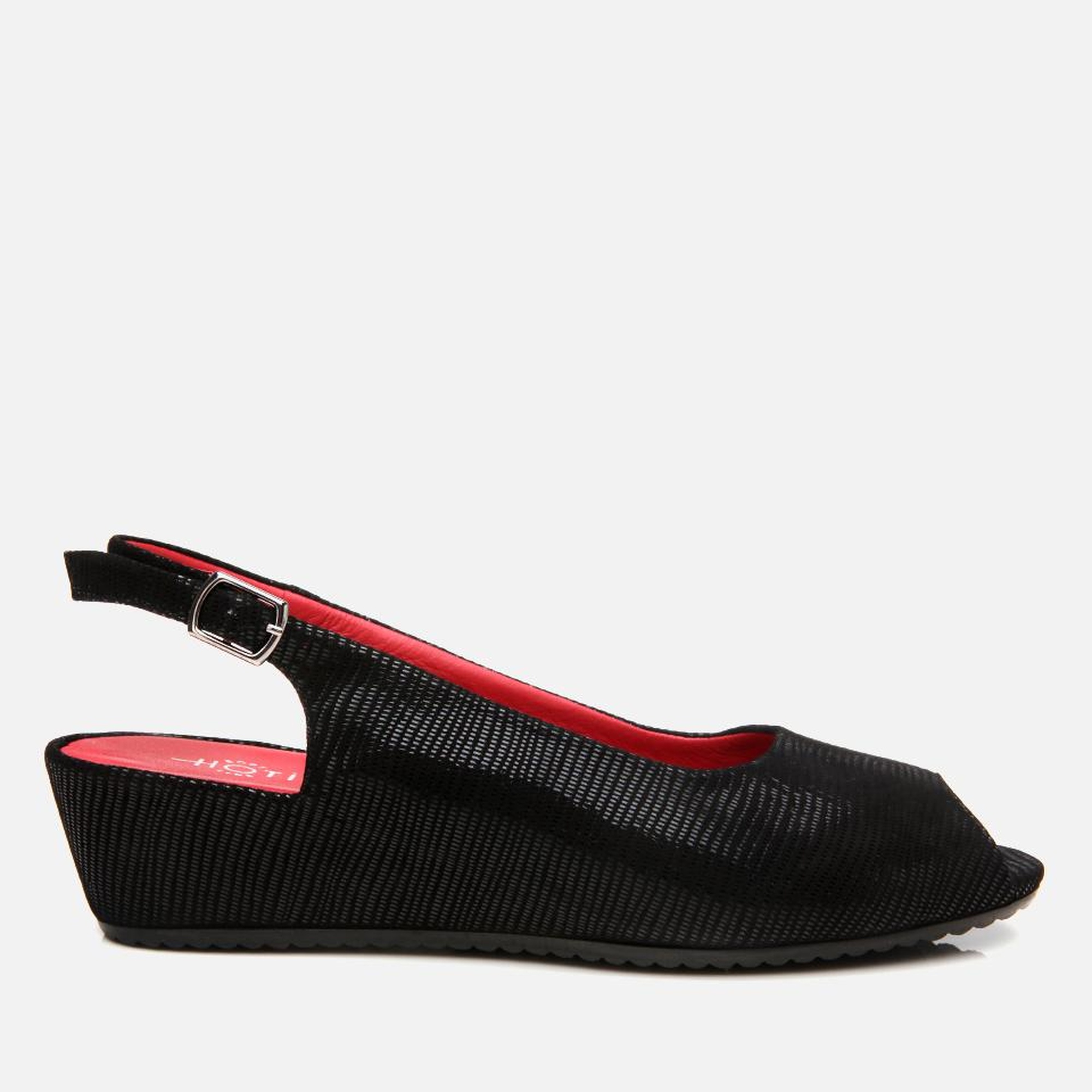 Kadın Deri Siyah Esnek Dolgu Topuklu Sandalet