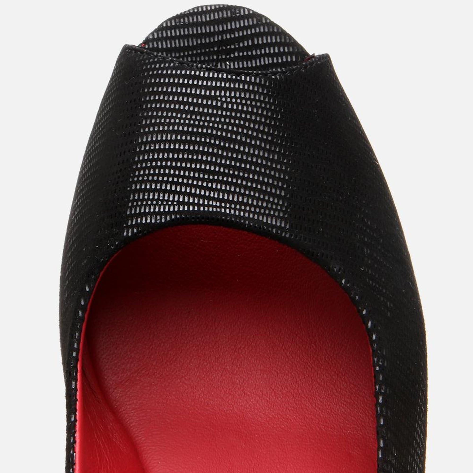 Kadın Deri Siyah Esnek Dolgu Topuklu Sandalet