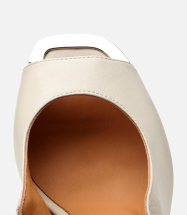  Kadın Deri Ekru Topuklu Sandalet