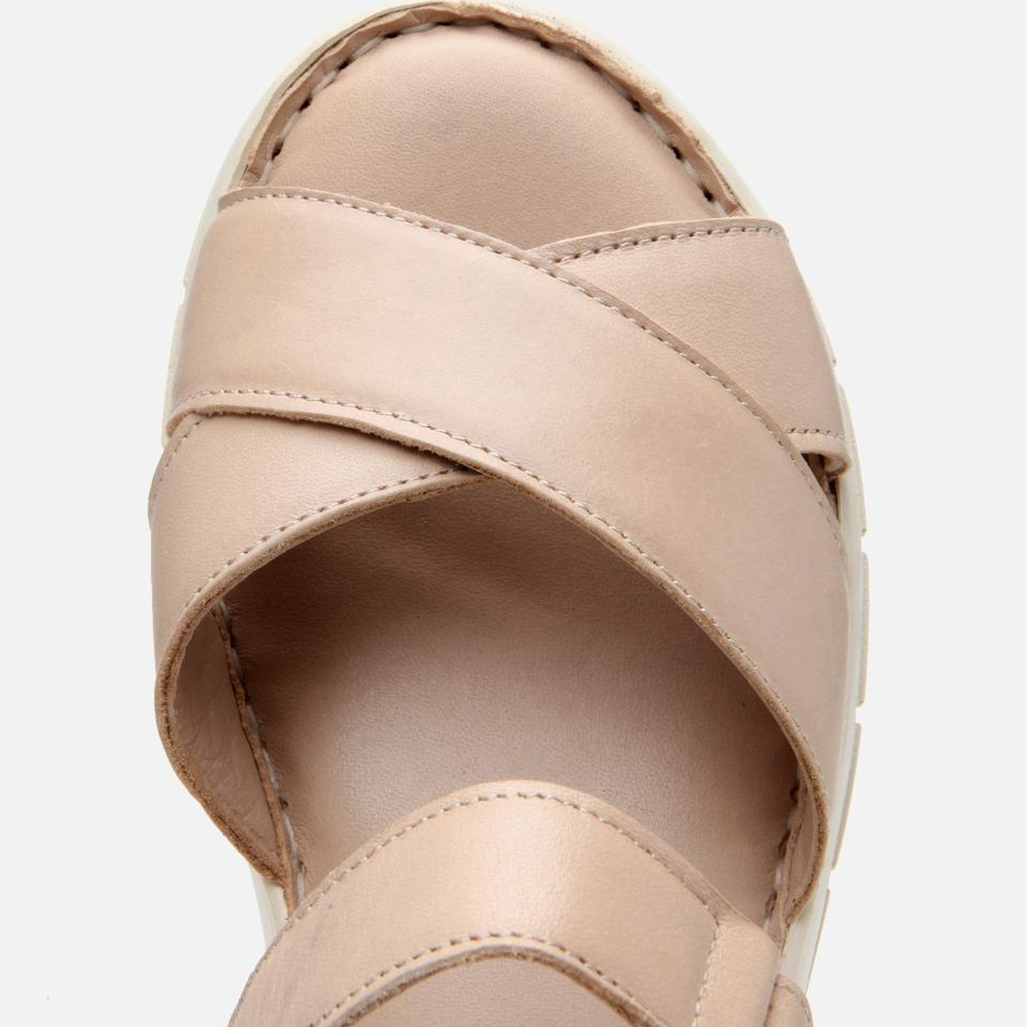 Kadın Deri Bej Ayarlanabilir Comfort Sandalet