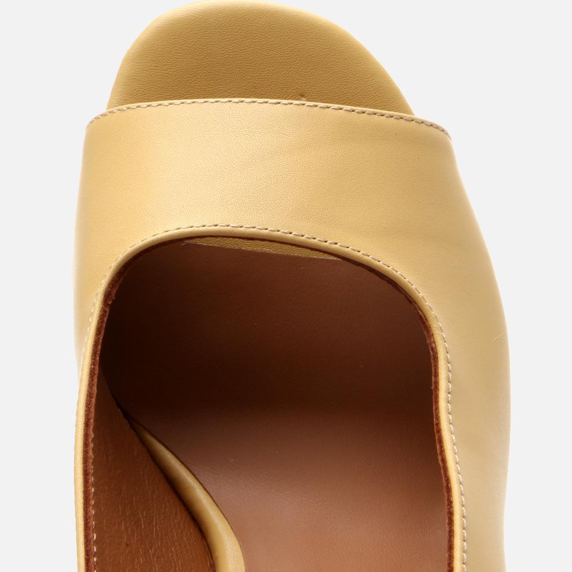 Kadın Deri Sarı Topuklu Sandalet