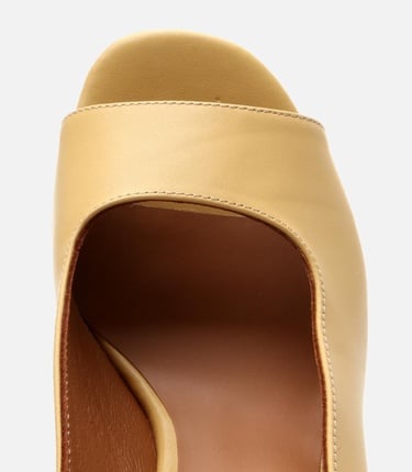  Kadın Deri Sarı Topuklu Sandalet