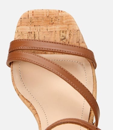  Kadın Deri Taba Dolgu Topuklu Sandalet