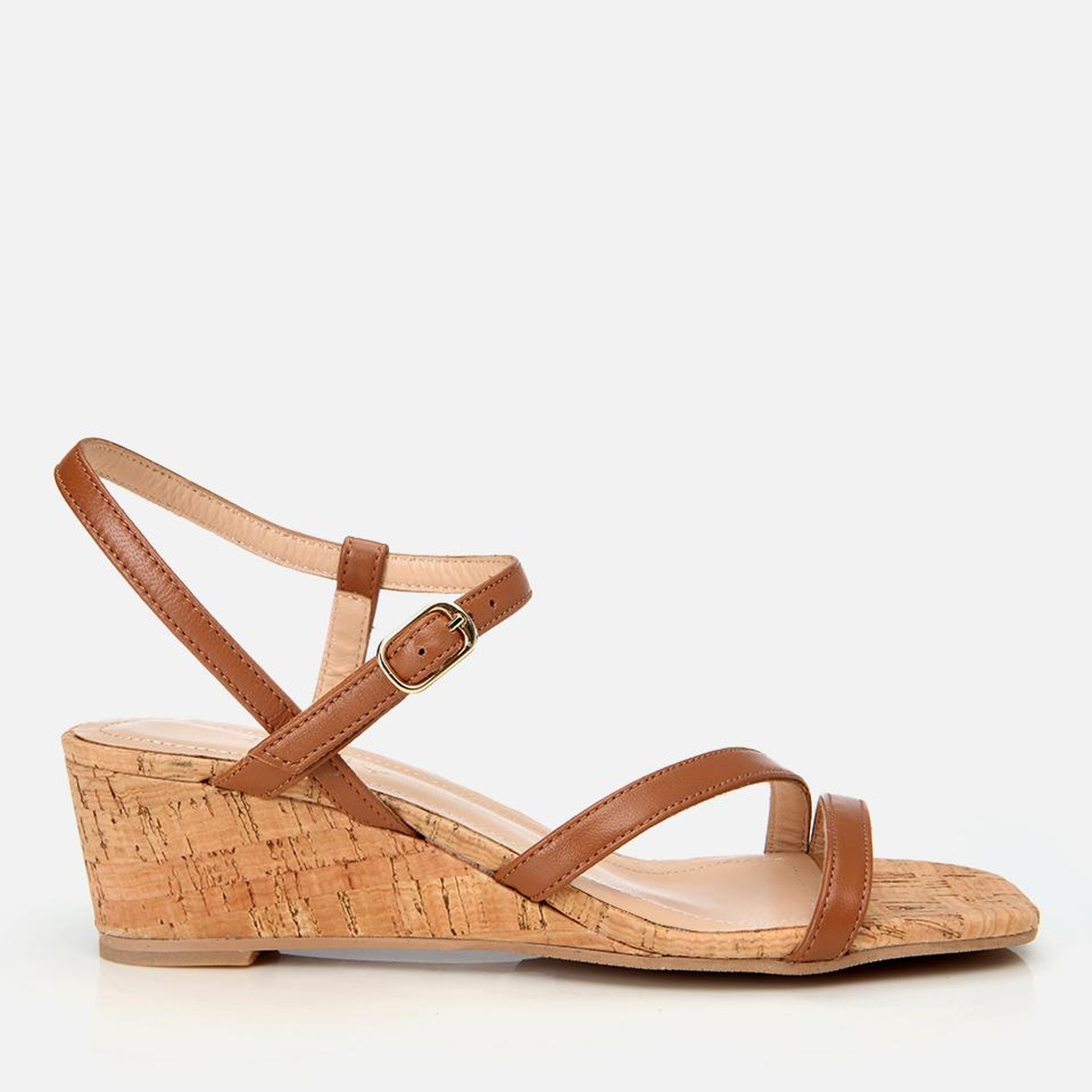 Kadın Deri Taba Dolgu Topuklu Sandalet