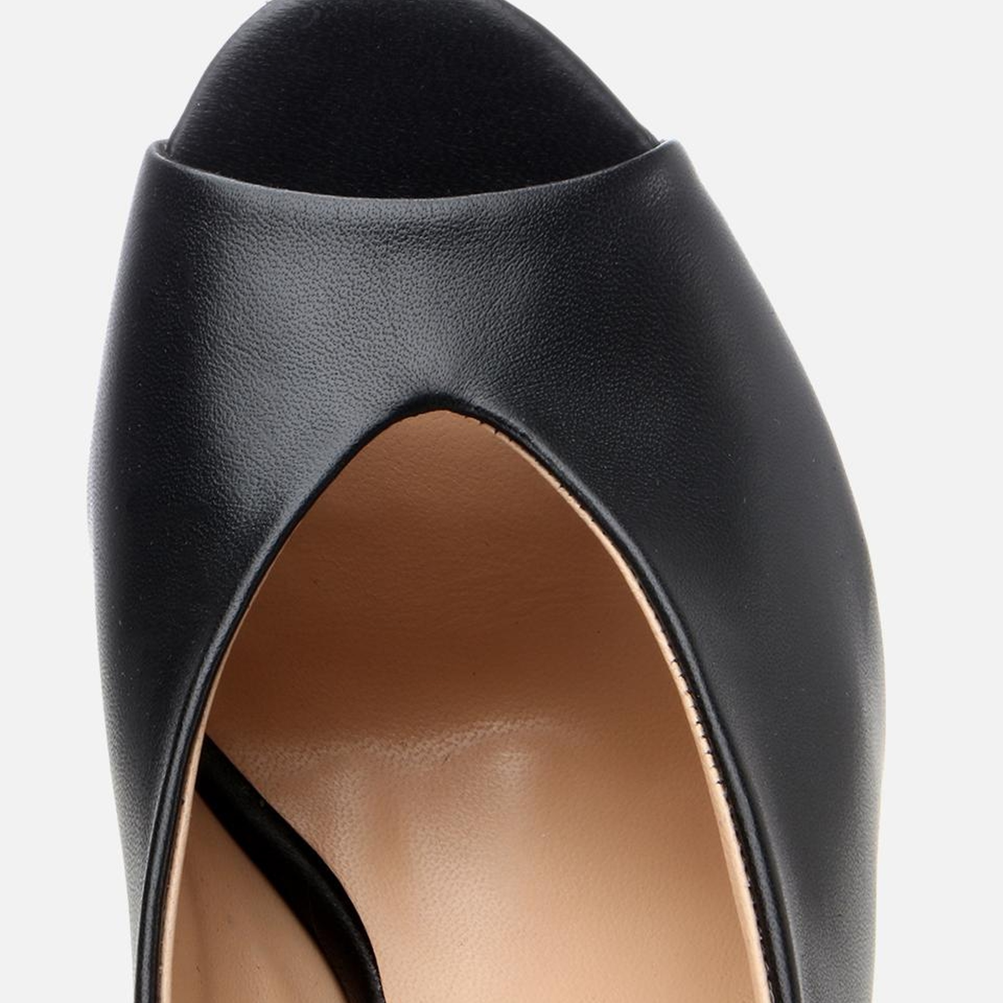 Kadın Deri Siyah Kalın Topuklu Sandalet