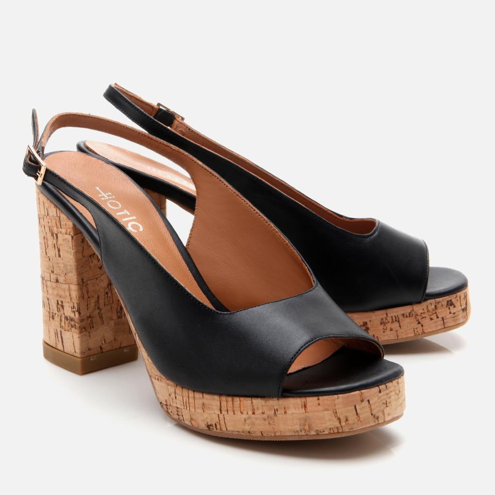 Kadın Deri Siyah Topuklu Sandalet