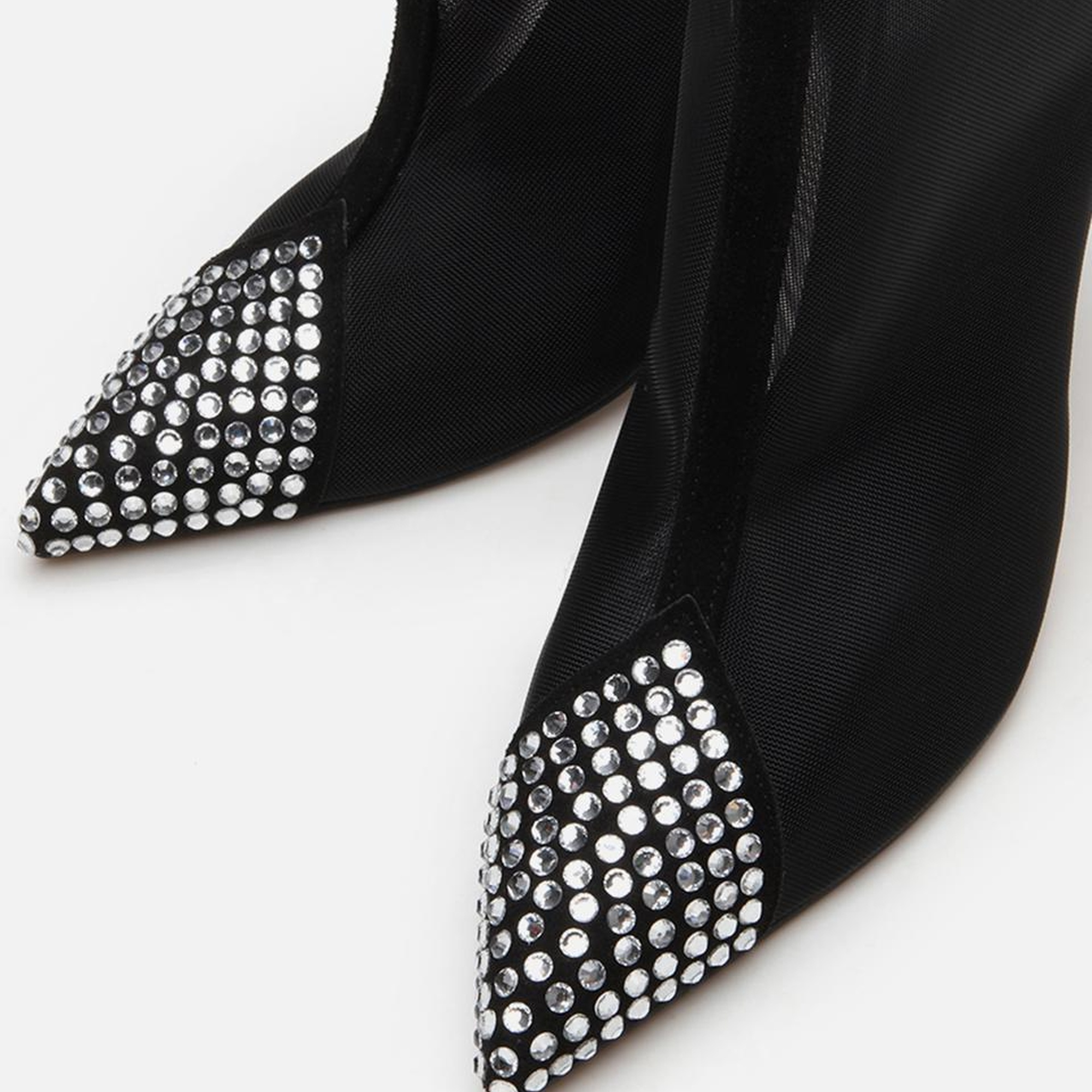 Kadın Siyah Tül/Taş Detaylı Topuklu Bot