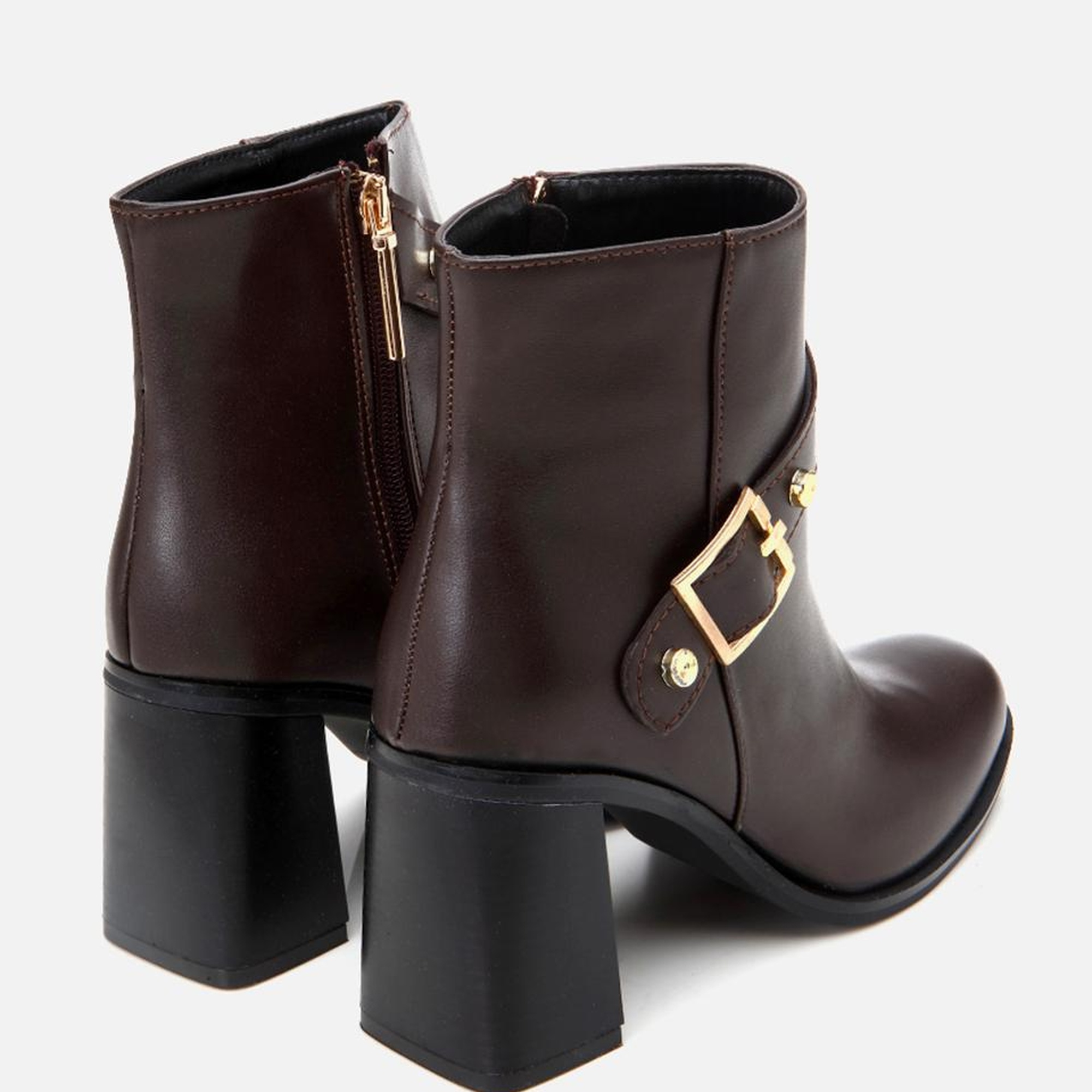 Kadın Kahverengi  Tokalı Topuklu Bot