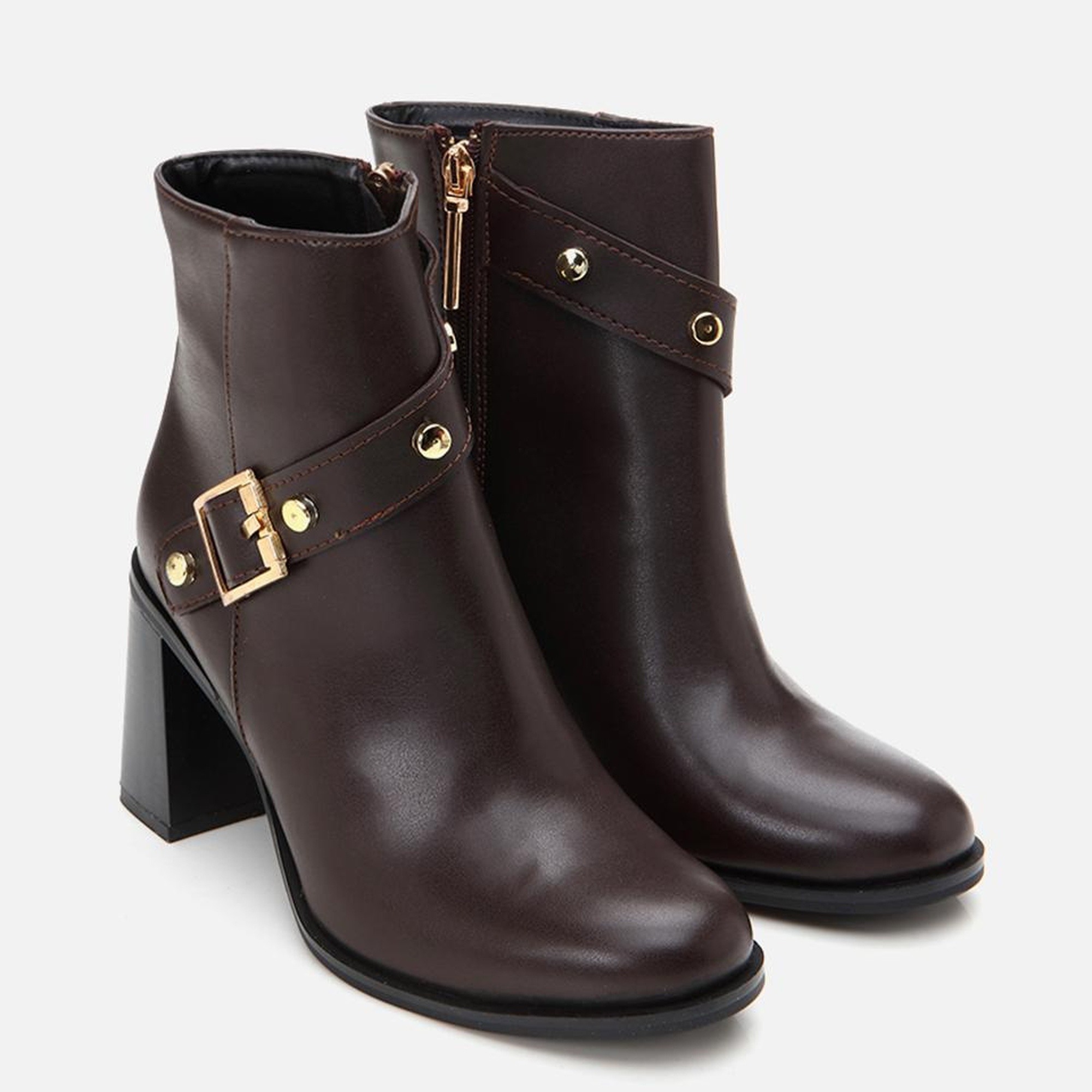 Kadın Kahverengi  Tokalı Topuklu Bot