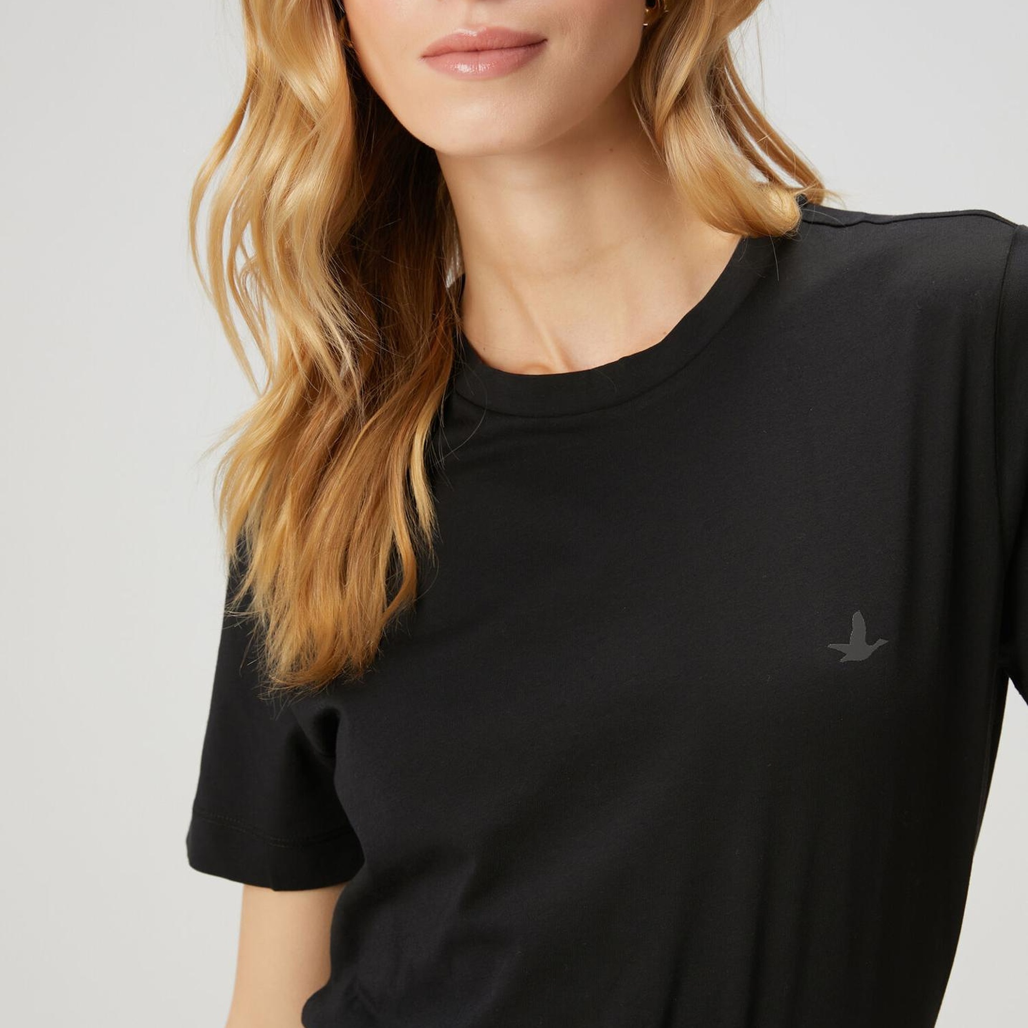 Beymen Club Kadın Siyah Logo Detaylı Basic T-shirt