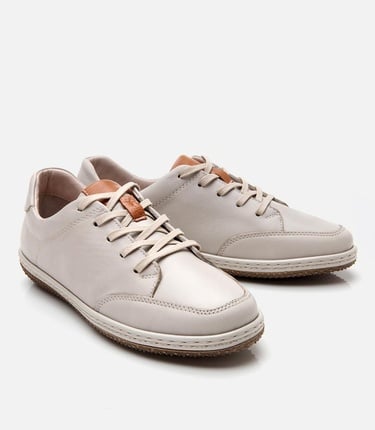  Kadın Deri Bej Comfort Spor Ayakkabı