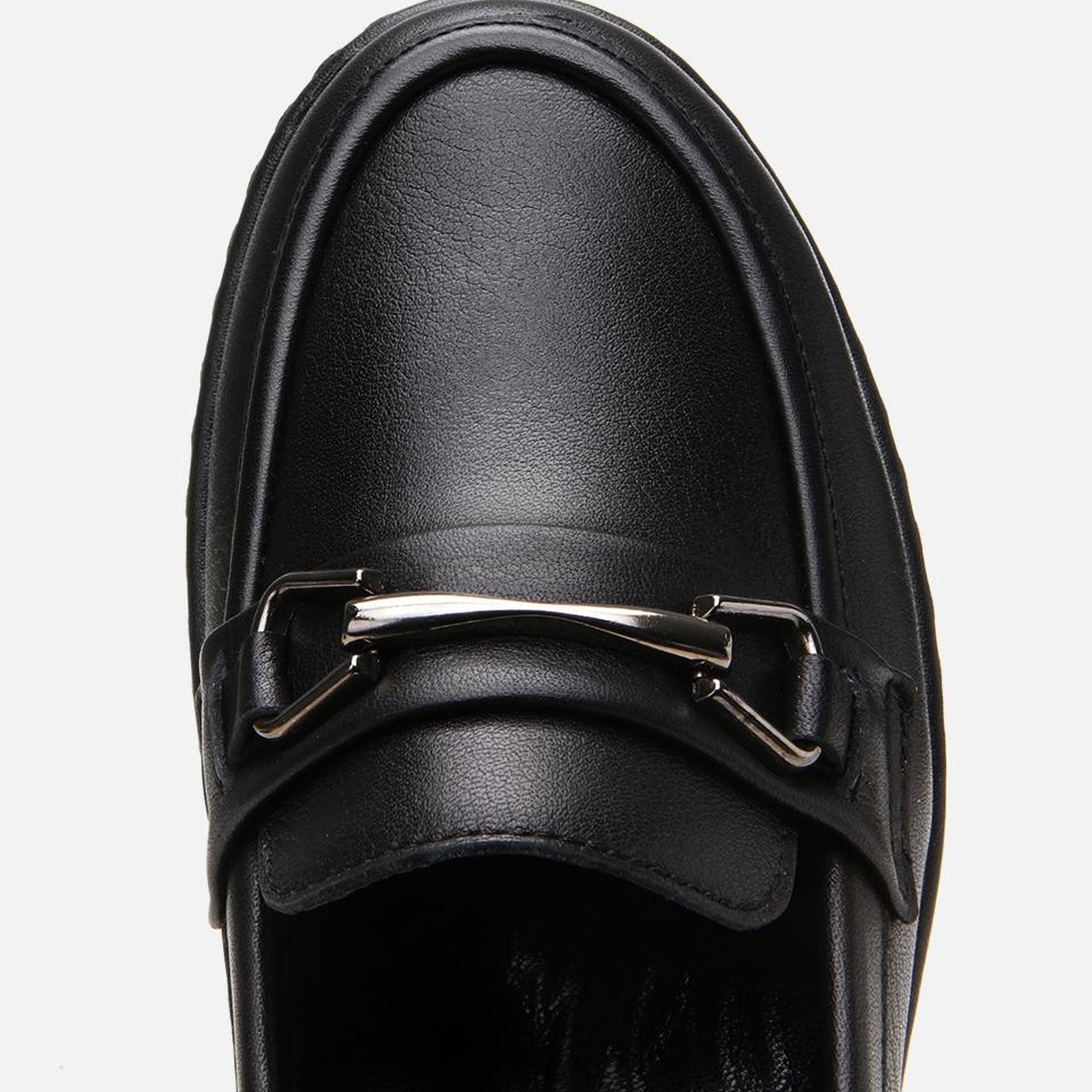 Kadın Deri Siyah Tokalı Günlük Loafer