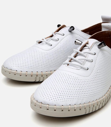  Kadın Deri Beyaz Comfort Ayakkabı