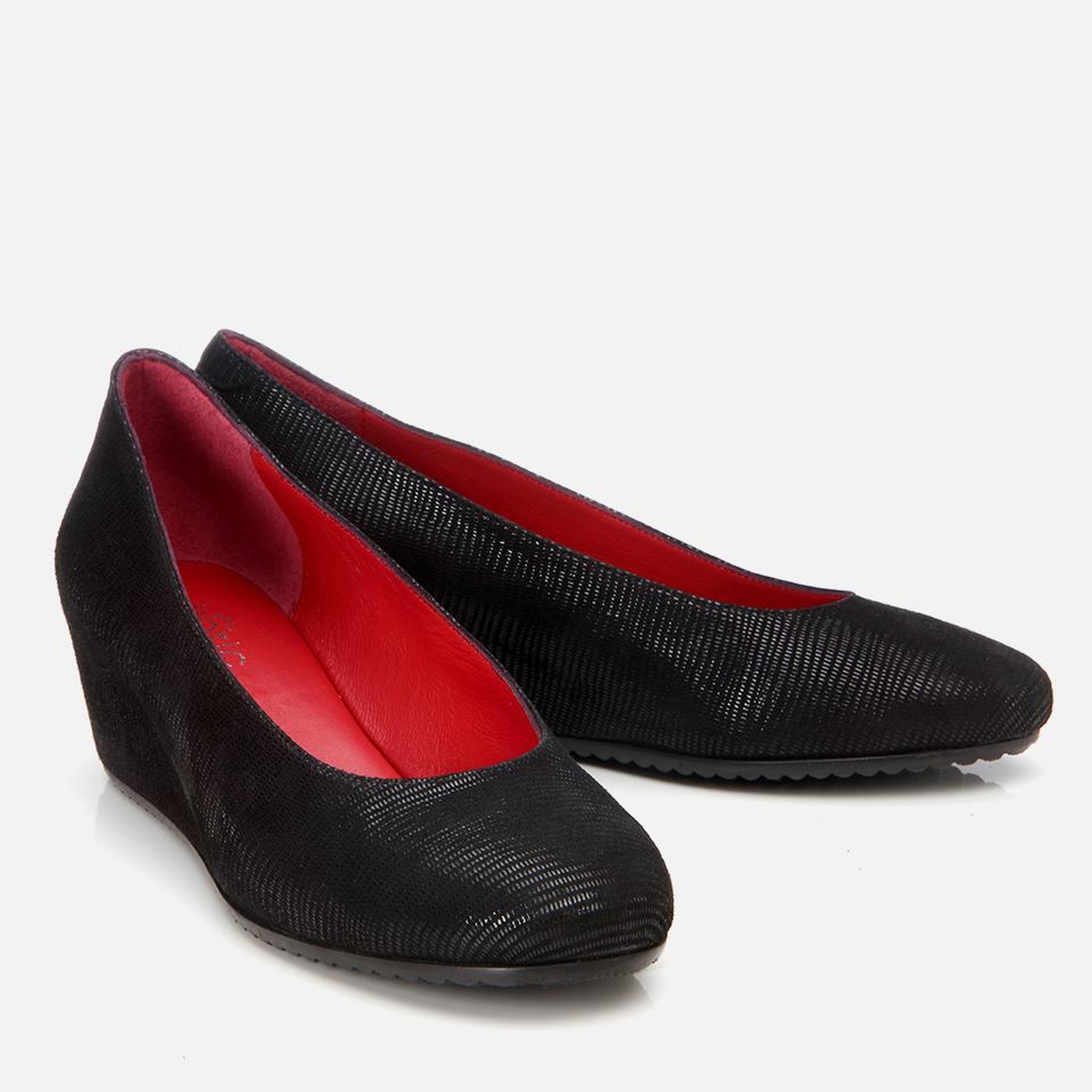 Kadın Deri Siyah Esnek Dolgu Topuklu Ayakkabı