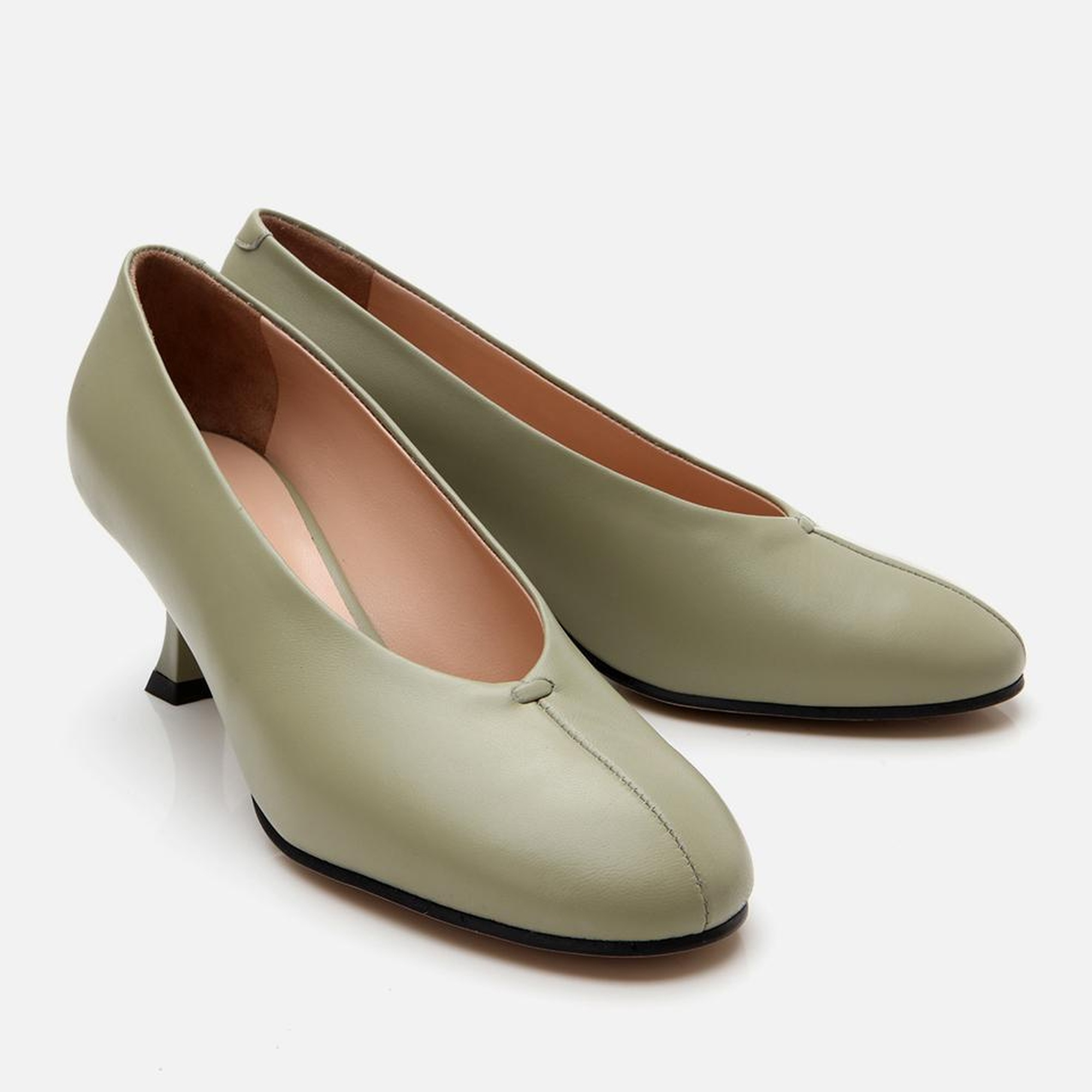 Kadın Deri Yeşil İnce Topuklu Ayakkabı