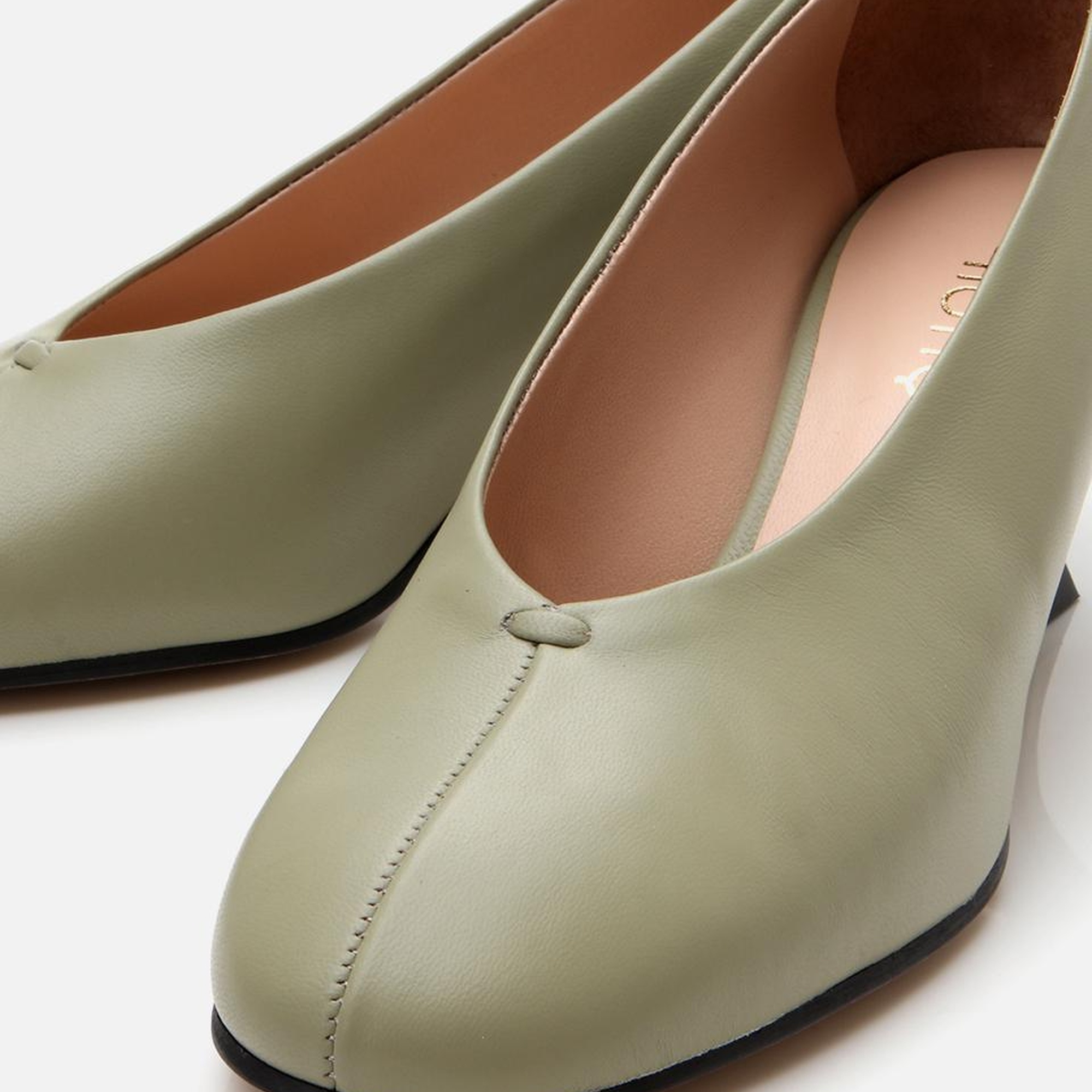 Kadın Deri Yeşil İnce Topuklu Ayakkabı