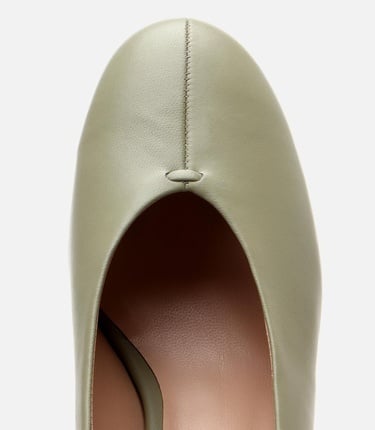  Kadın Deri Yeşil İnce Topuklu Ayakkabı