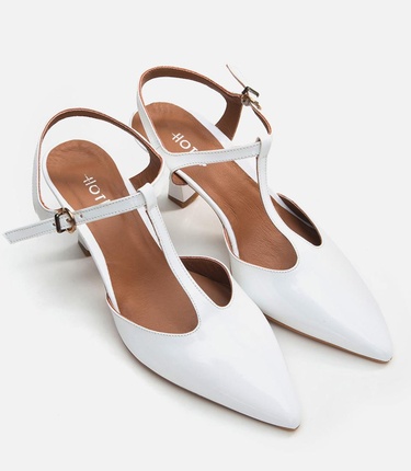  Kadın Deri Beyaz İnce Topuklu Stiletto