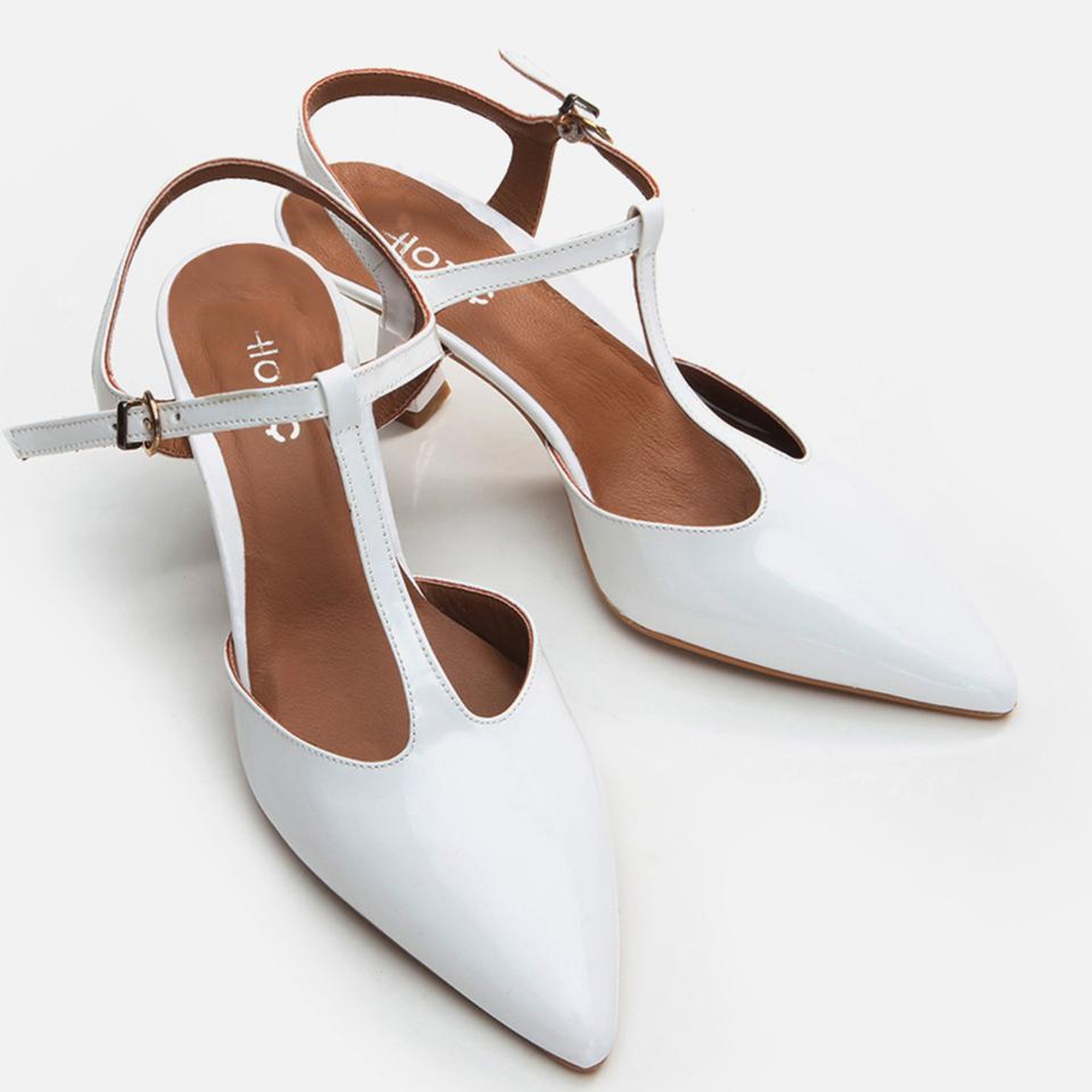 Kadın Deri Beyaz İnce Topuklu Stiletto