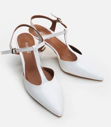  Kadın Deri Beyaz İnce Topuklu Stiletto