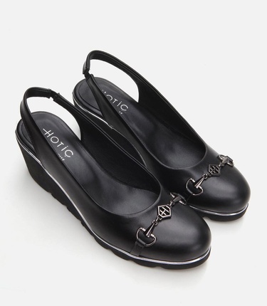  Kadın Deri Siyah Kalın Topuk