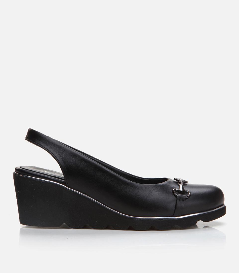  Kadın Deri Siyah Kalın Topuk