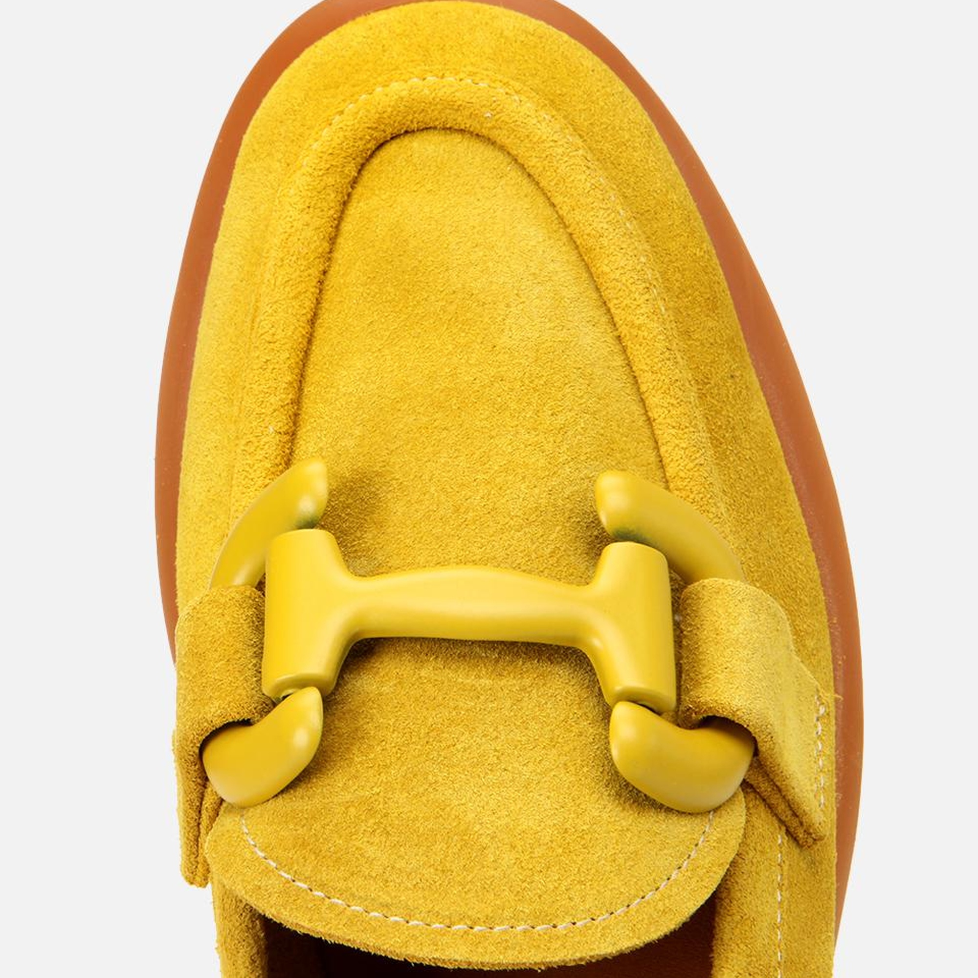 Kadın Süet Deri Sarı Esnek Tabanlı Günlük Loafer