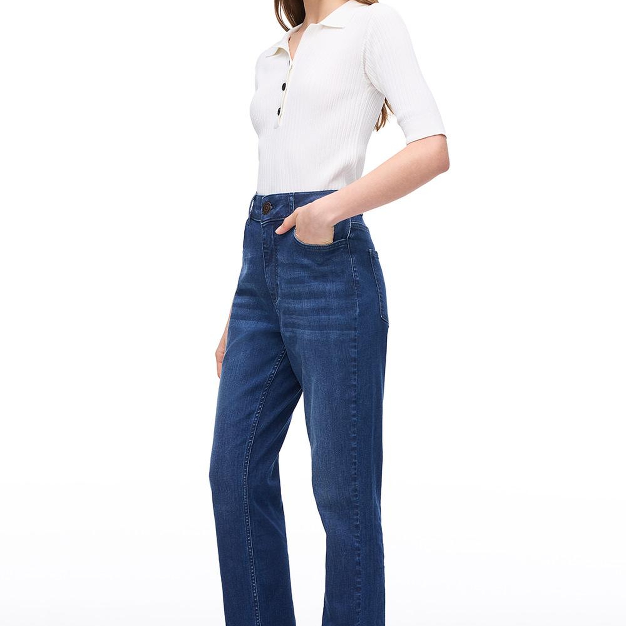 Yüksek Bel Rahat Kesim Denim Pantolon