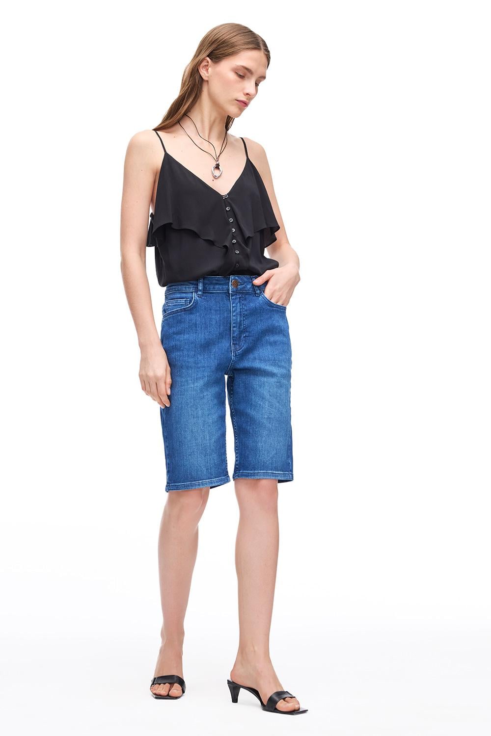  Mavi Denim Slim Fit Yüksek Bel Denim