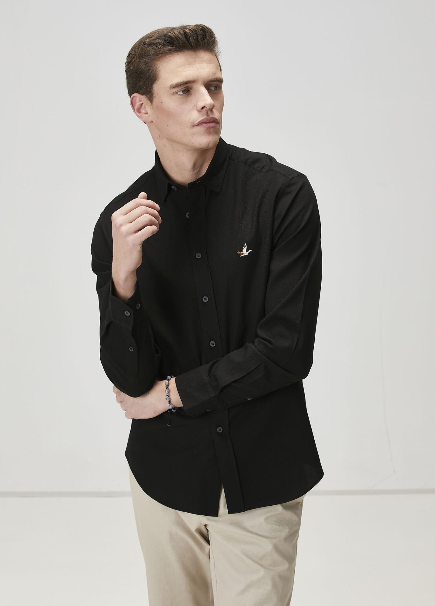  Beymen Club Erkek Comfort Fit Siyah Gömlek