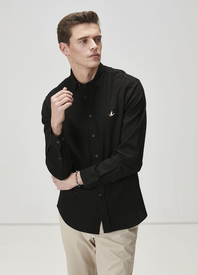  Beymen Club Erkek Comfort Fit Siyah Gömlek