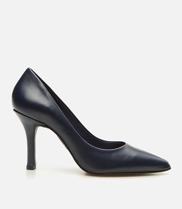  Kadın Deri Lacivert Stiletto