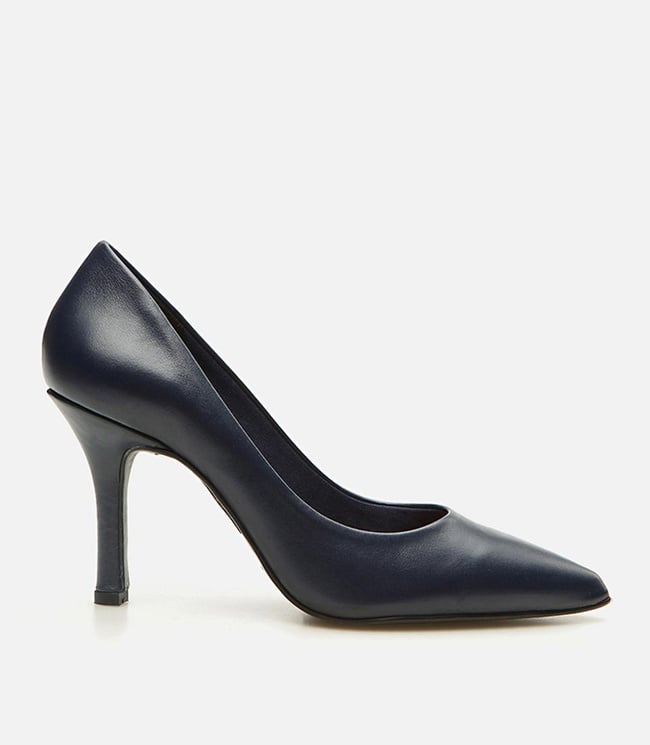  Kadın Deri Lacivert Stiletto