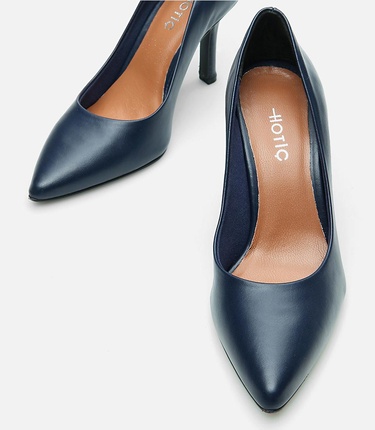  Kadın Deri Lacivert Stiletto