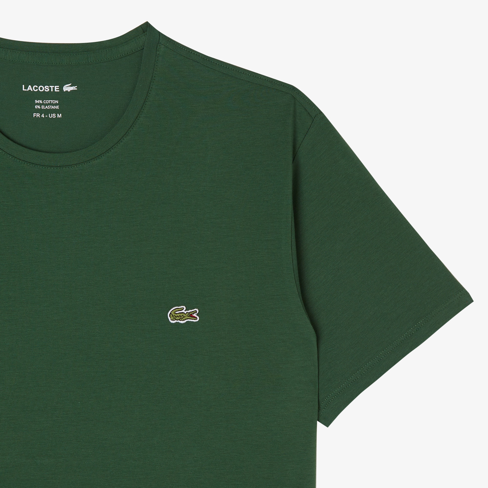 Lacoste Erkek Slim Fit Bisiklet Yaka Koyu Yeşil T-Shirt