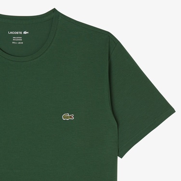  Lacoste Erkek Slim Fit Bisiklet Yaka Koyu Yeşil T-Shirt