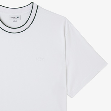  Lacoste Erkek Regular Fit Bisiklet Yaka Beyaz T-Shirt