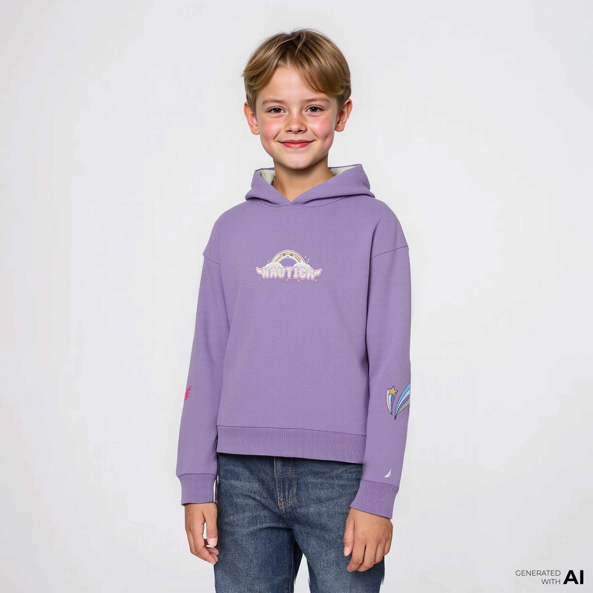 Nautica Knit Active Çocuk Mor Sweatshirt