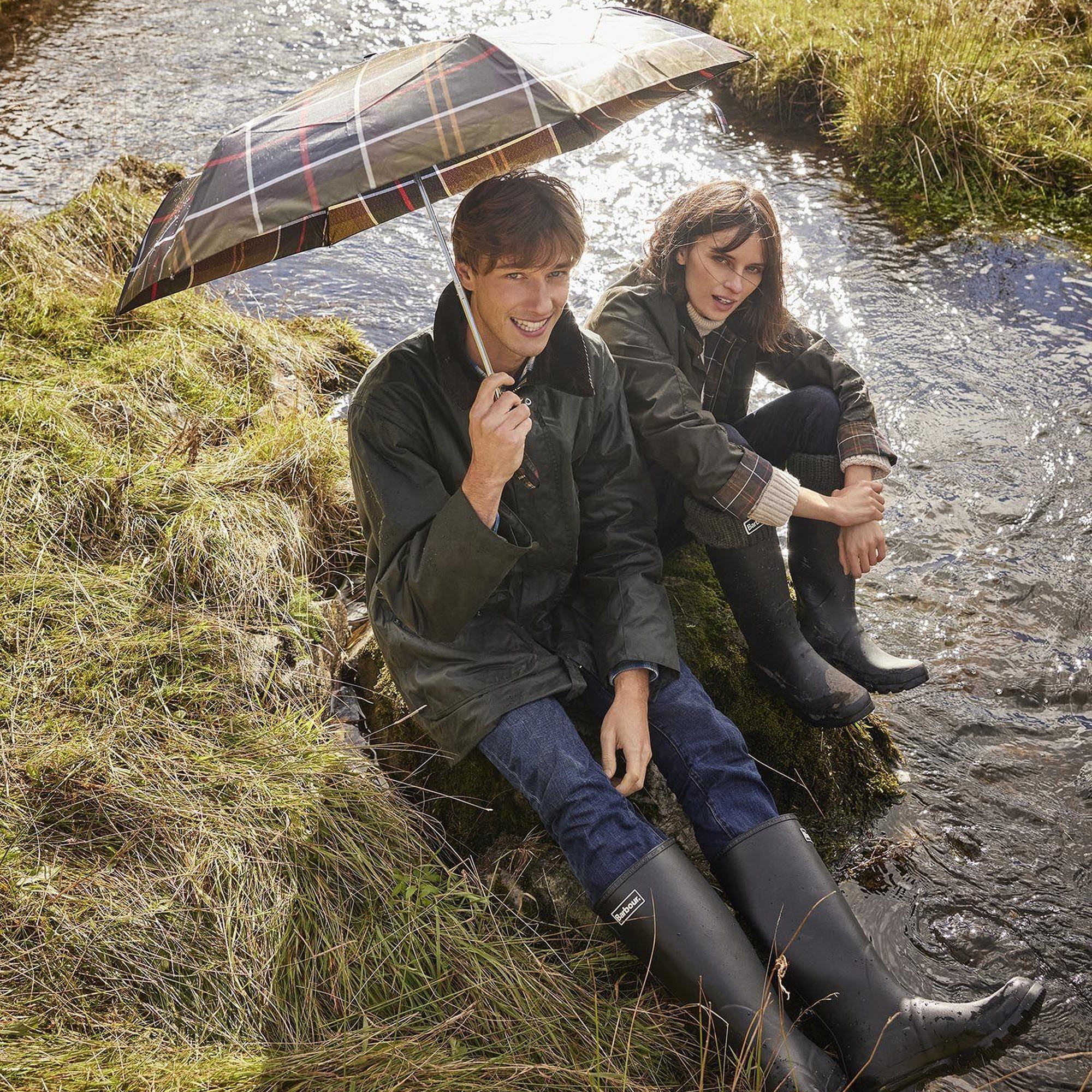 Barbour Tartan Baston Boy Şemsiye