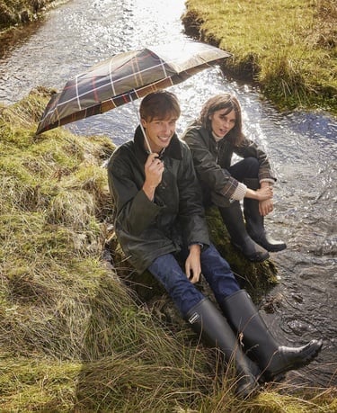  Barbour Tartan Baston Boy Şemsiye