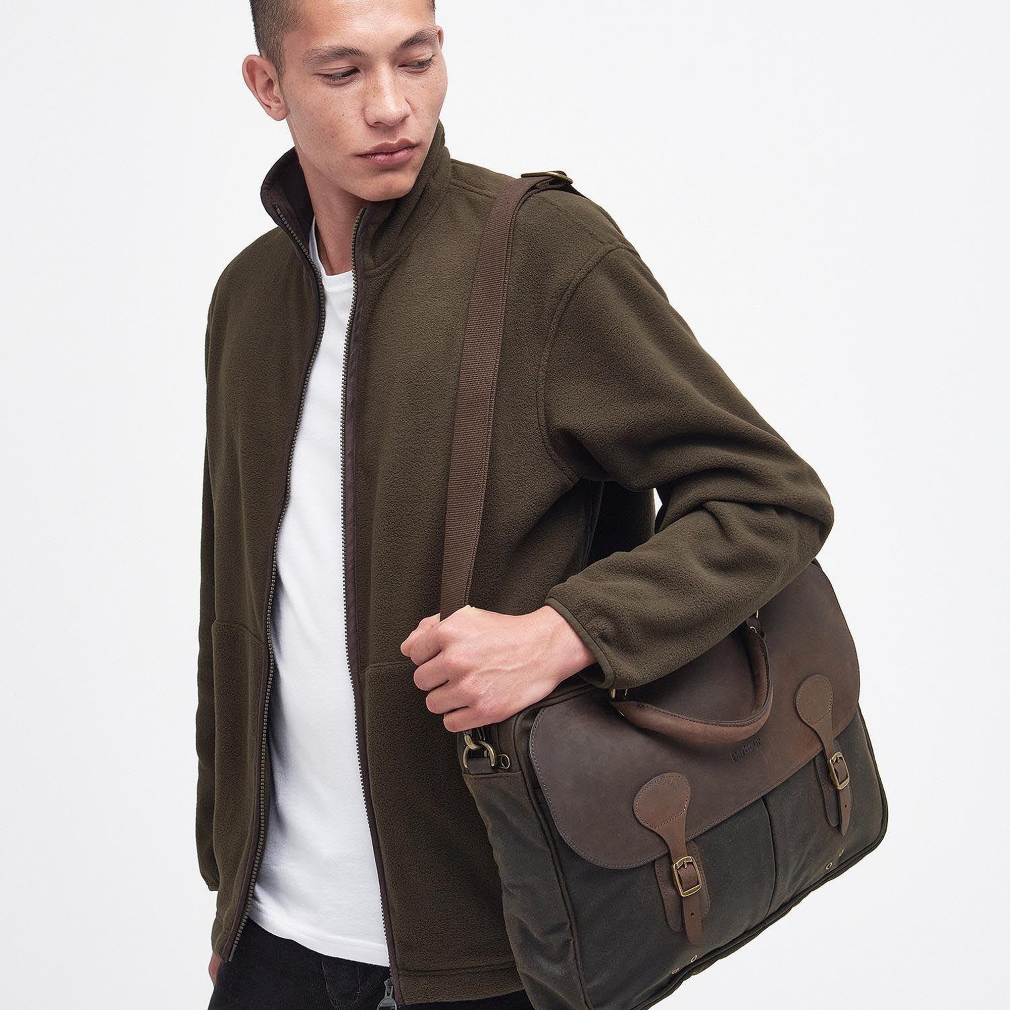 Barbour Yağlı Deri Evrak Çantası