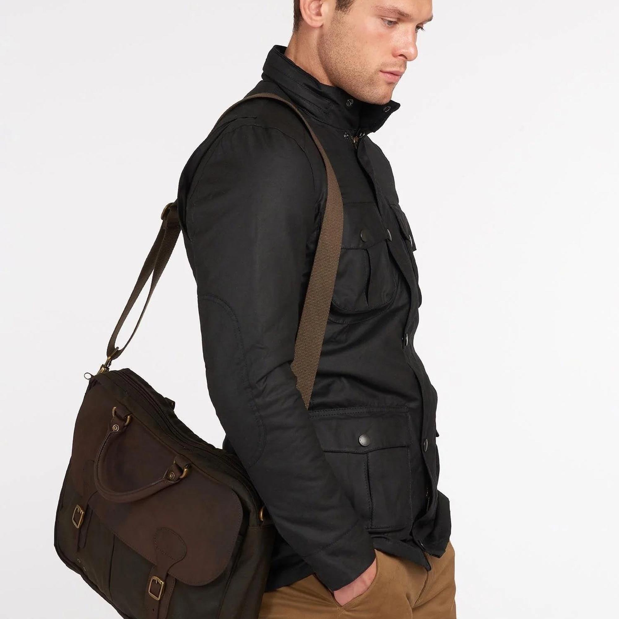 Barbour Yağlı Deri Evrak Çantası